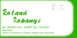 roland kopanyi business card